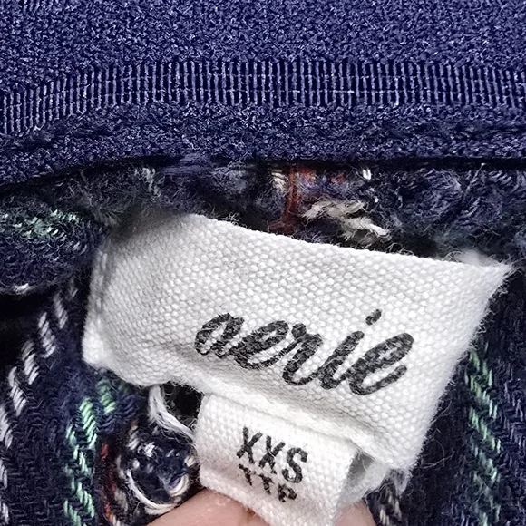 Aerie Flannel Plaid Cargo Skater Pajama Pants Oversized XXS - Picture 3 of 6